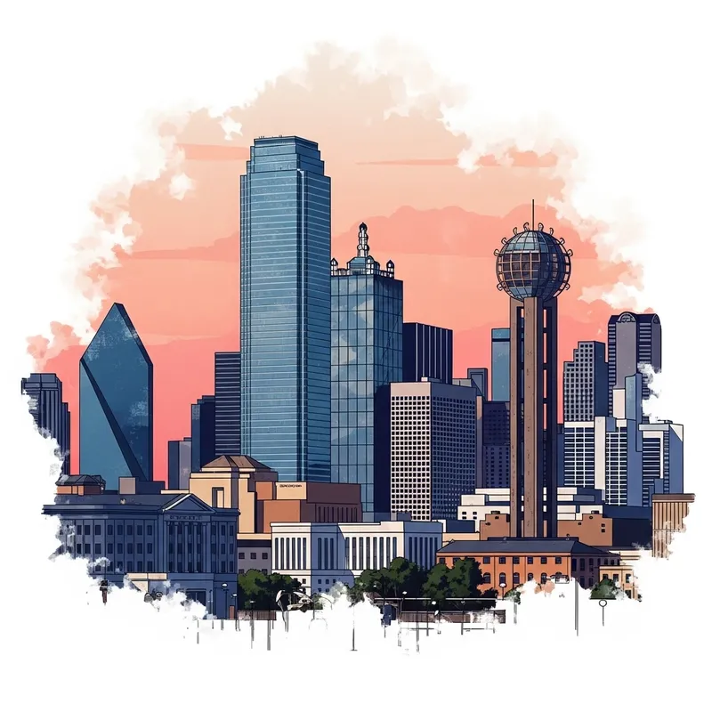Dallas Skyline Abstract | Modernity vs Tradition Blend