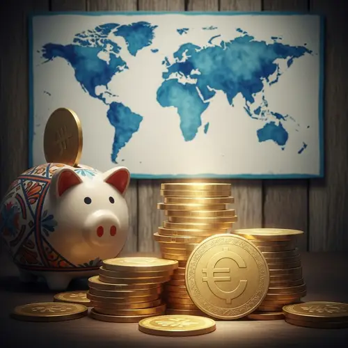 Gold Coins & Piggy Bank - Savings and Global Economy Concept