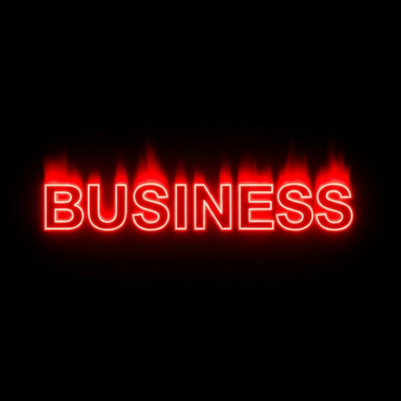 Captivating 'Business' Glow on Dark Background