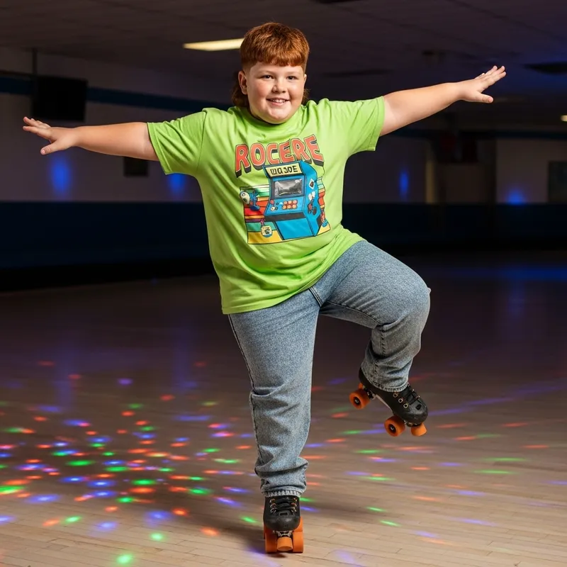 Joyful Dance Moves of a Red-Haired Boy
