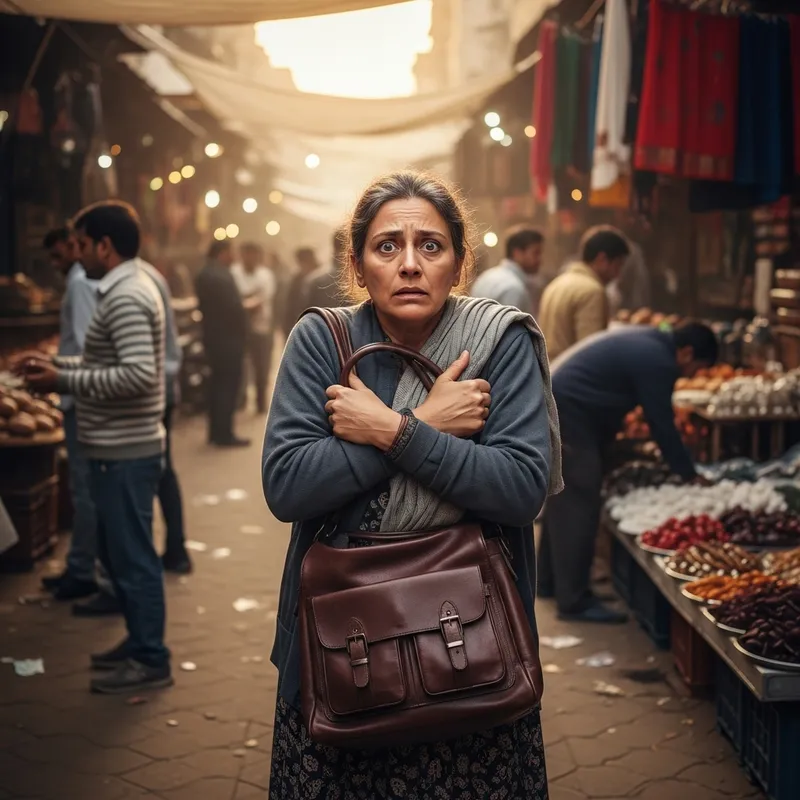 Woman Guarding Wealth, Chasing Others Away | 4K Photography