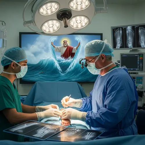 Foot Surgery by Expert Surgeon in Sterile Operating Room