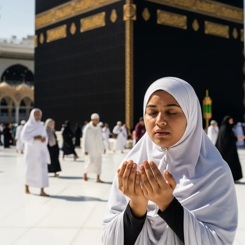 Student Spinning around Kaaba in Prayer