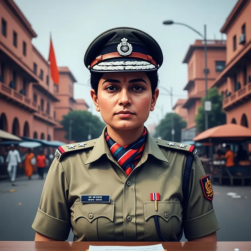 Powerful IAS Officer in Vibrant Colors