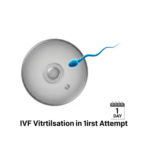 First Try IVF: Minimalist Illustration of In Vitro Fertilization