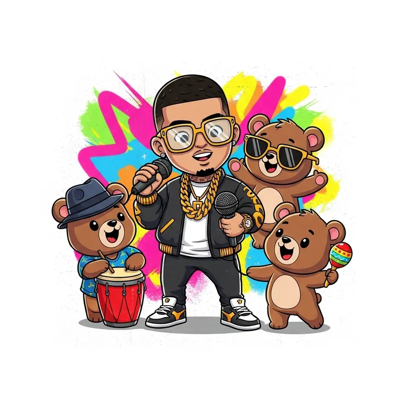 Cute Bear T-Shirt x Bad Bunny Design