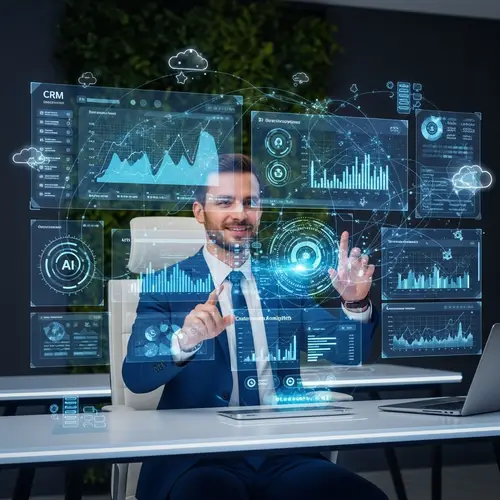 Futuristic CRM System with Holographic Display