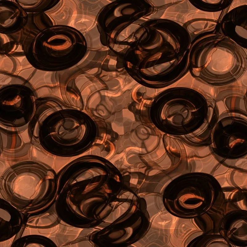 Hypnotic Transparent Ripples in Black, Brown & Orange