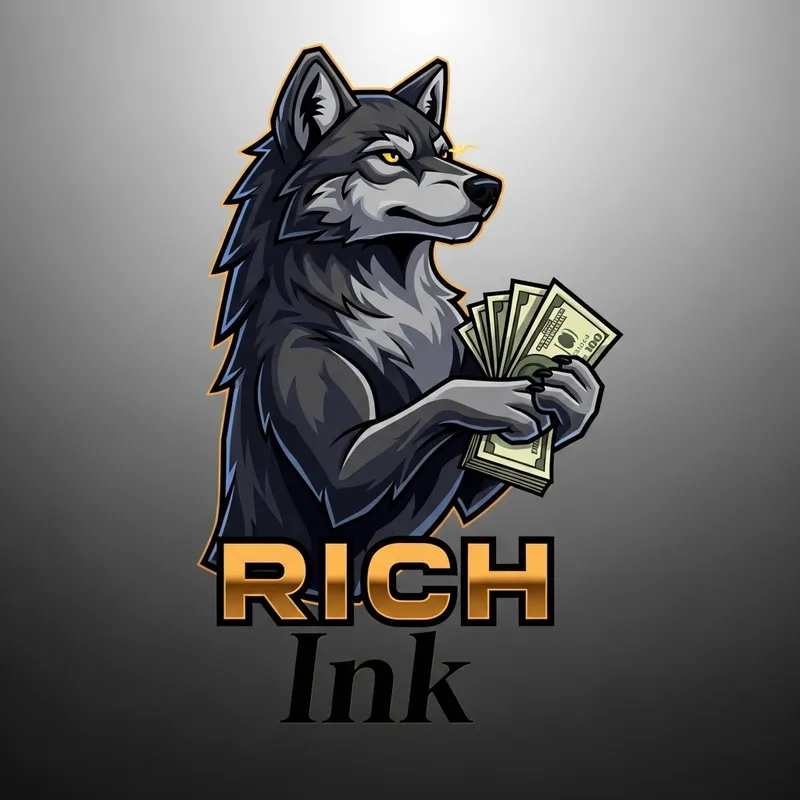Wolf Logo Design for Rich Ink