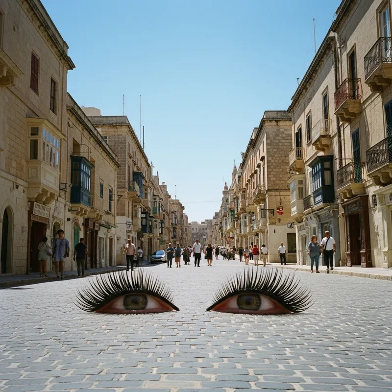 Eyelashes on Valletta Streets: Kodak Vision3 500 Photography
