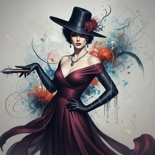 Sensual Femme Fatale Art - Mysterious and Alluring Portrait