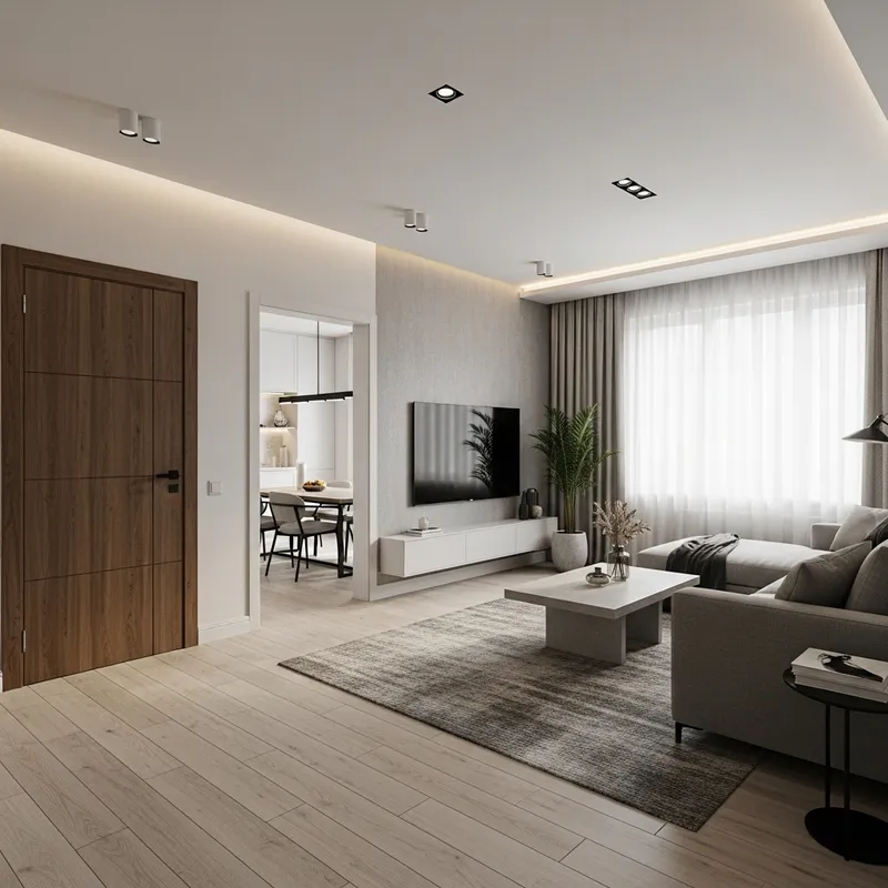 Stylish Living Room: 4m x 6m Dimensions & Dining Area Stylish Living Room: 4m x 6m Dimensions & Dining Area