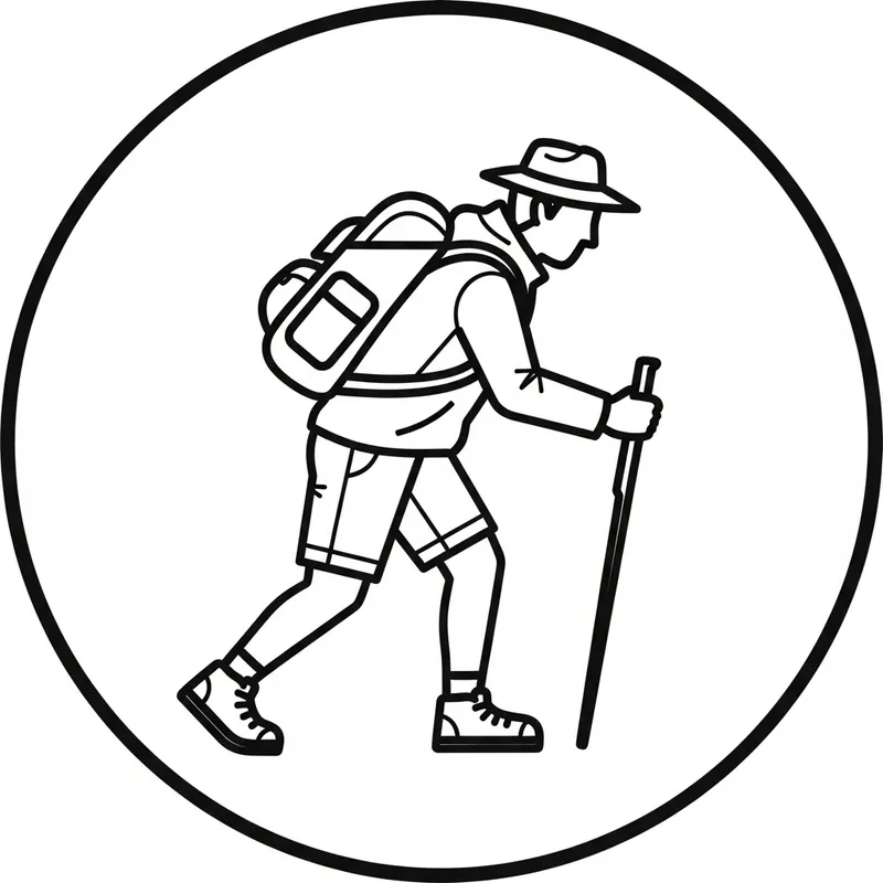 Tourist Walker Icon: Adventure Emblem for Travel Apps