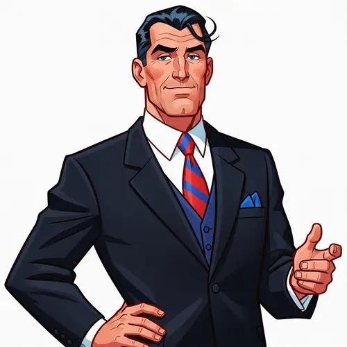 Vibrant Comic Style Digital Painting of Middle-Aged Man