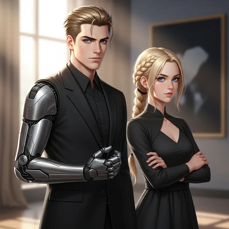 Edward Elric & Winry Rockwell: Determination & Grace in Elegant Black Attire Edward Elric & Winry Rockwell: Determination & Grace in Elegant Black Attire