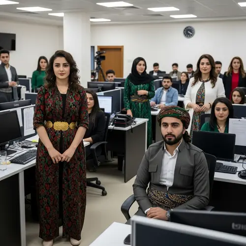 Vibrant Kurdish Journalists in Dynamic Newsroom | Documentary Style