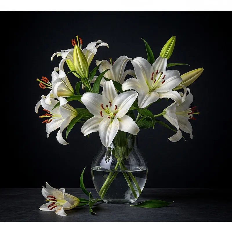 Elegant White Lilies - Impressionism Still Life Elegant White Lilies - Impressionism Still Life
