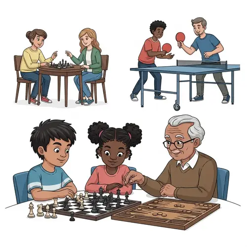 Diverse Games: Chess, Backgammon, Table Tennis Fun
