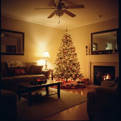 Festive Cozy Living Room Decor for Christmas | Vintage Film Aesthetic