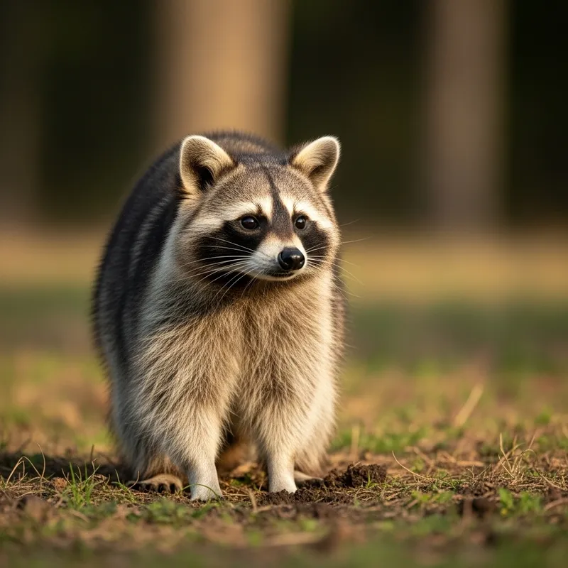 Curious Raccoon in Forest - Lifelike Image