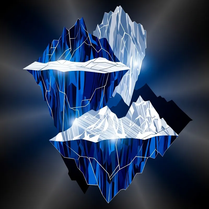 Abstract Icebergs Art | Deep Blues & Bright Whites