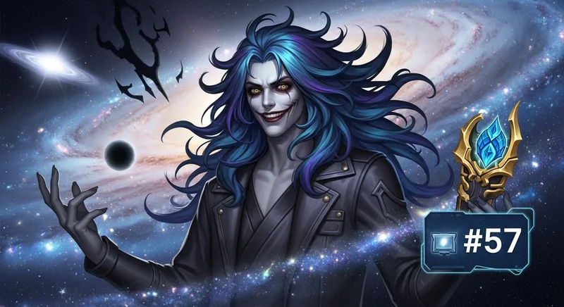Galatic Anti-Hero with Blue Purple Hair | League of Legends Art