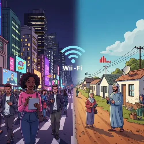 Digital Divide: Contrasting High-Tech Metropolis with Low-Tech Rural Area