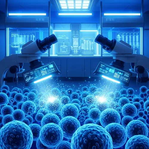 Human Growth Hormone (HGH) Production in Modern Laboratory - Detailed Vector Image