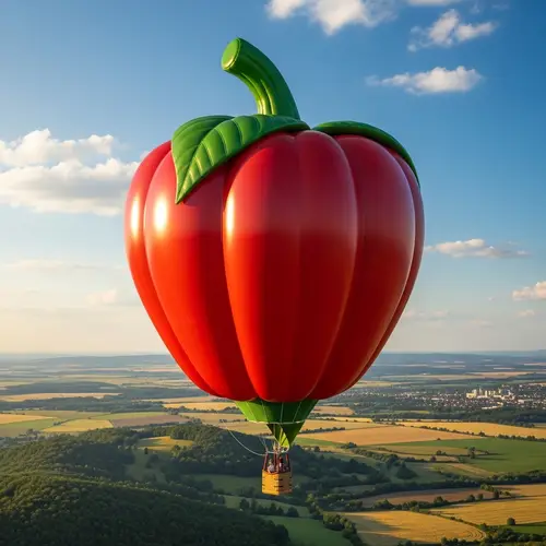 Bell Pepper-Shaped Hot Air Balloon Experience