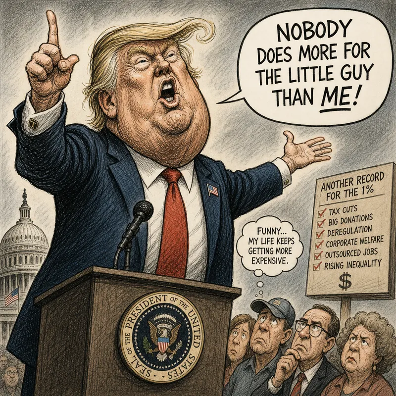 Exaggerated Political Cartoon Illustration Exaggerated Political Cartoon Illustration