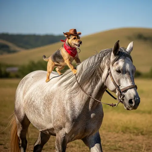 Dog Riding Horse - Amazing Companion Duo