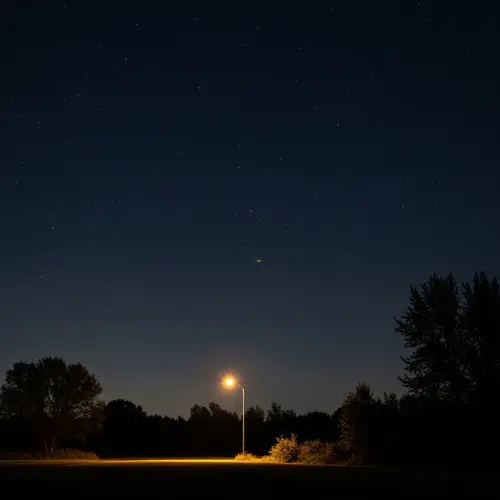 5 o’clock in the Morning: Pre-Dawn Scene with Silhouettes and Stars