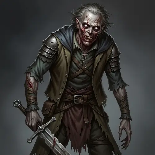 Menacing Undead Human Character - Dungeons & Dragons Style
