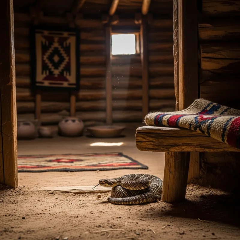 Poisonous Snake in Native American Dwelling