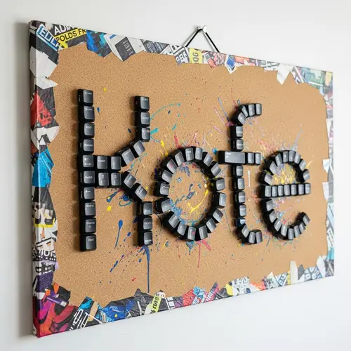 Inspiring Mural from Recycled Keyboard Keys