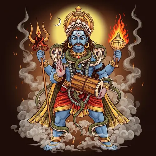 Mahakal: Divine Cosmic Entity Depiction in Traditional Indian Art