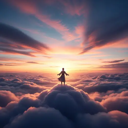 Sky with Figure Among Clouds - Kimberly Jeworutzki