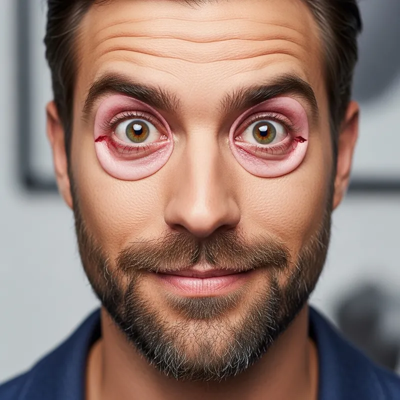 Handsome Man Flips Eyelids Out