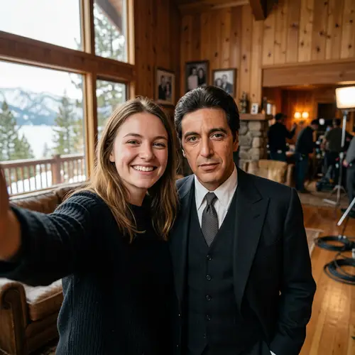 Candid Selfie with Michael Corleone on Film Set