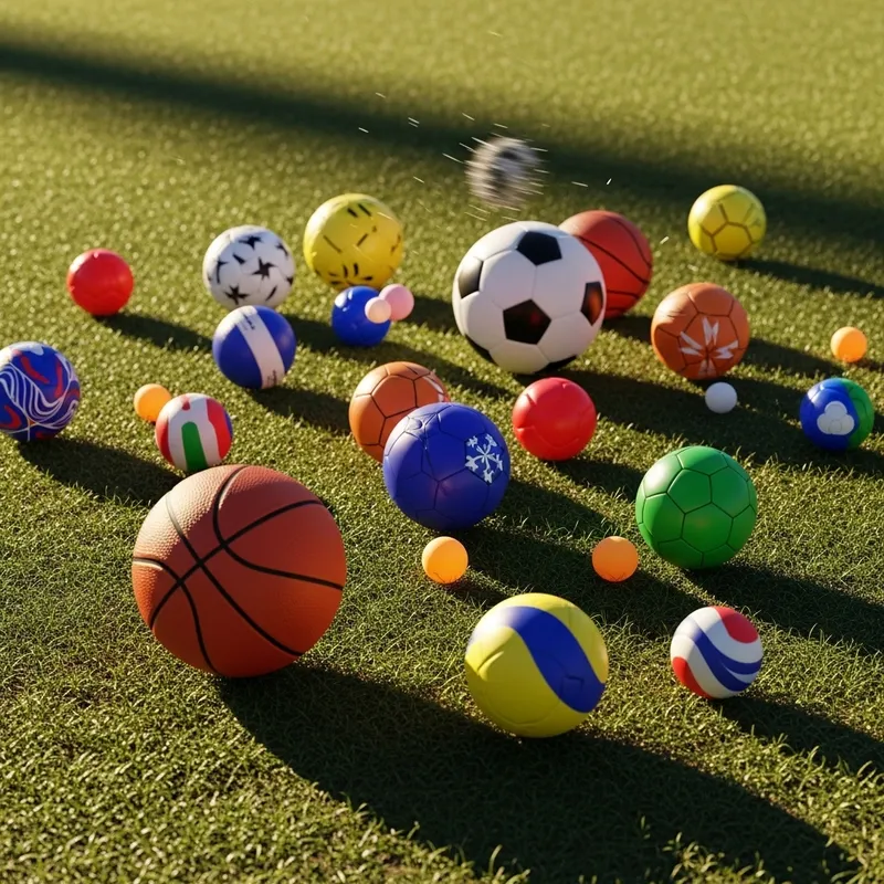 Vibrant Balls in a Scenic Field