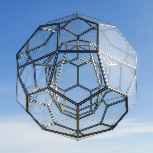 Stunning Glass Icosahedron Installation | Futuristic Art Display
