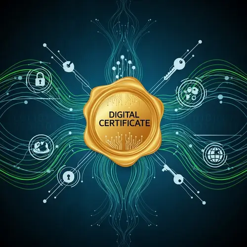 Digital Certificate in Computing Illustration