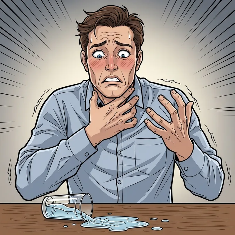 Choking Person with Water - Emergency Illustration