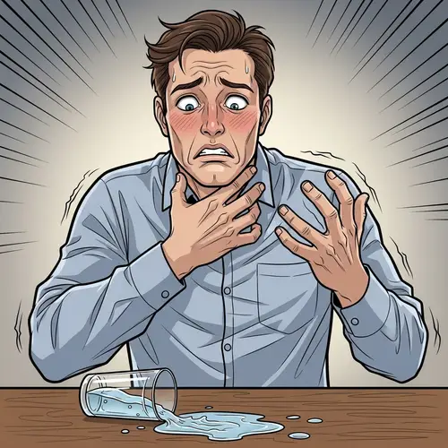 Man Choking on Water - Emergency Illustration