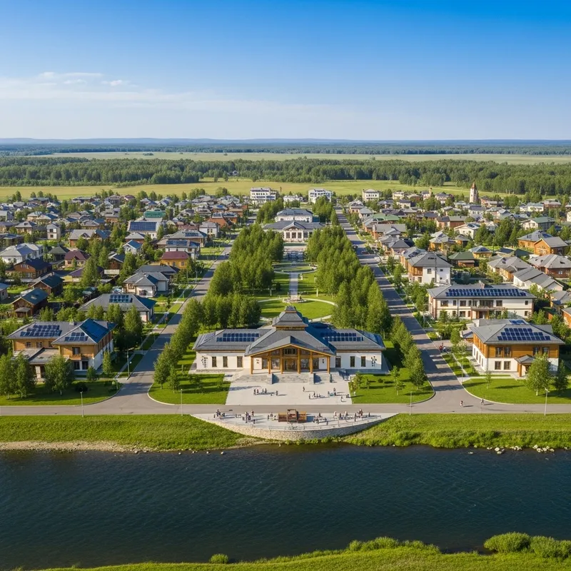 Modern Eco-Friendly Buryat Village by River | Community Center Modern Eco-Friendly Buryat Village by River | Community Center