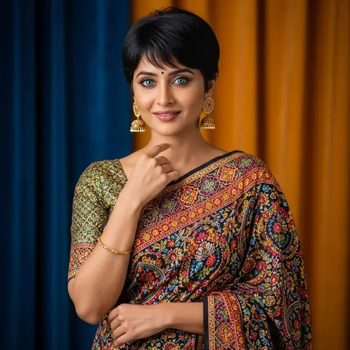 Sanskruti Balgude in Colorful Sari - Elegant Fashion