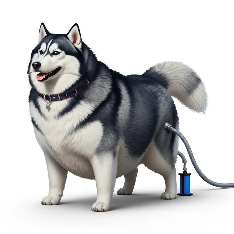 Morbidly Obese Feral Husky - Paw Patrol Inflation & Pump Image