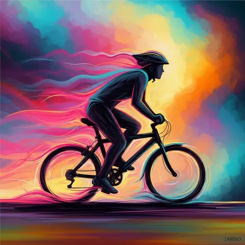 Captivating Abstract Image of Person Biking