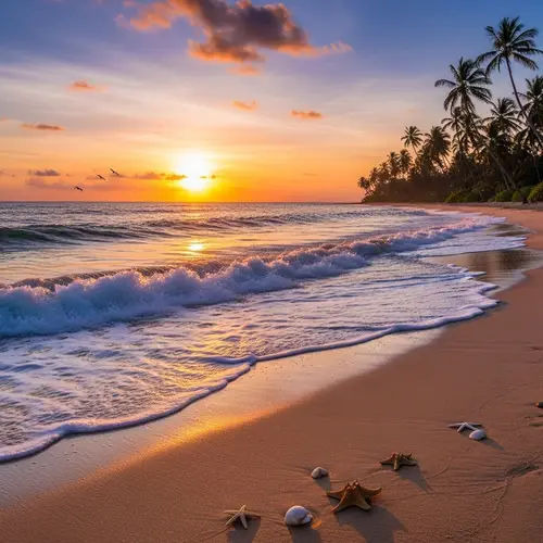Tropical Beach Sunset | Scenic Paradise View