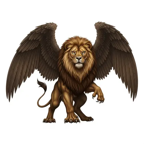 Mythical Griffin with Lion Features - Majestic Creature Displayed